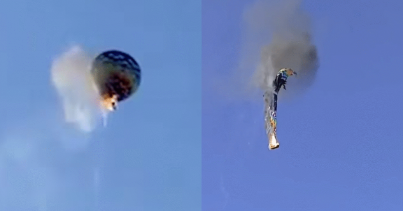Hot air balloon with 21 on board erupts in flames over Brazil — passengers seen falling