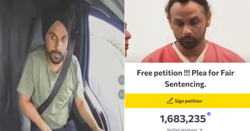 Over 1.6M sign ‘Punjabi Youth’ petition to free illegal u-turn trucker